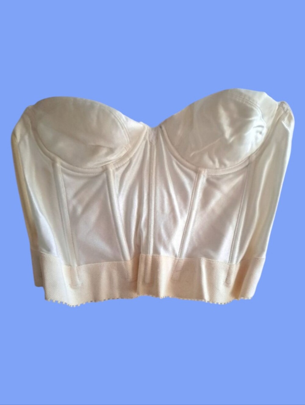 Vintage Corset Off-White Underwire Lightly Padded Corset Bustier Bra Size 38B
